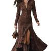 In-stock 2025 Slim Fit Zipper Stand Collar Long Dress - Autumn/Winter Bestseller