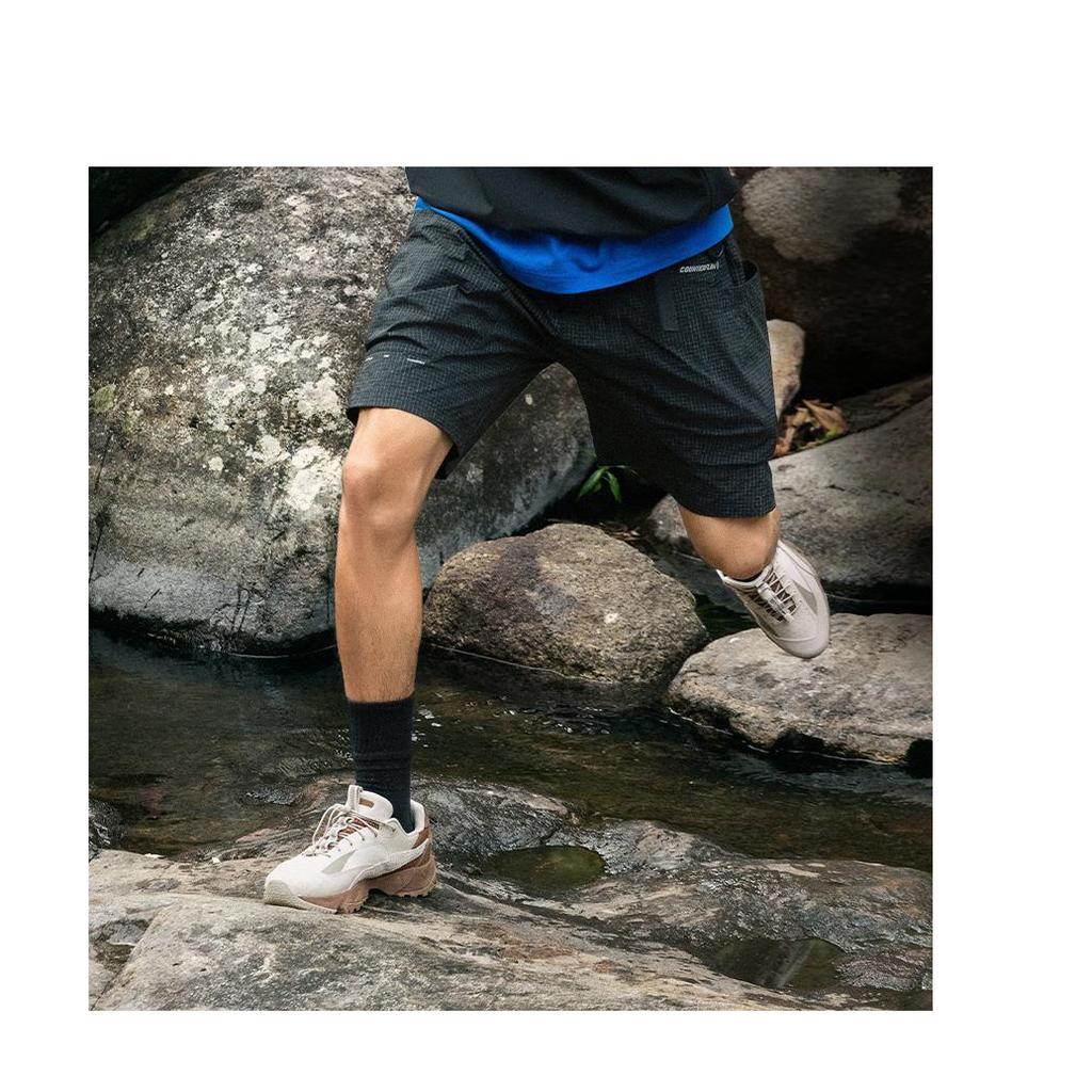 Li Ning CF Su Series Outdoor Pro Comfortable Versatile Shock Absorbing Waterproof Low Top Casual Shoes Men Sneaker Gray Brown AGLU151-1