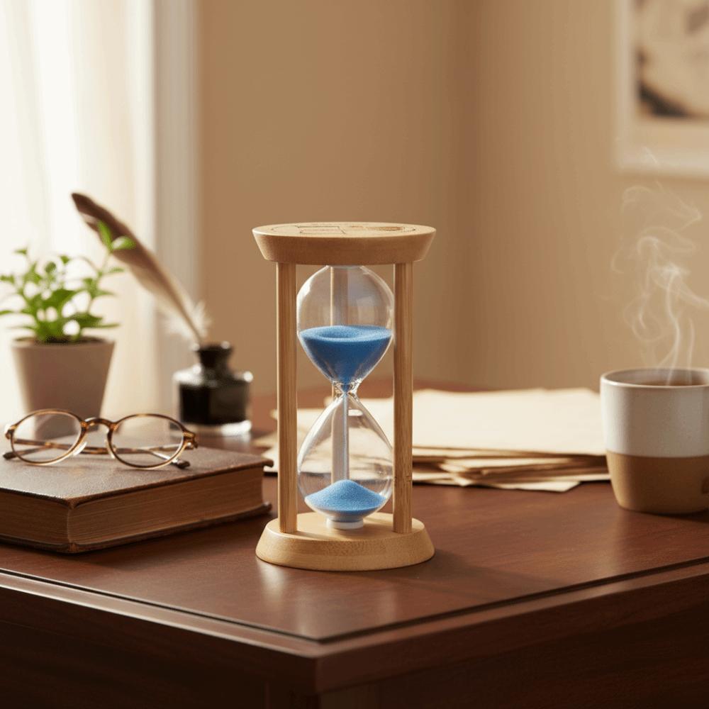 Productivity Tool Wooden Frame Sand Timer 3 Minute Vintage Style Sand Hourglass 5 Minute Sandglass Office Decor