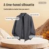 Mark Fairwhale Men's Stand Collar Zipper Cable Knit Cardigan
