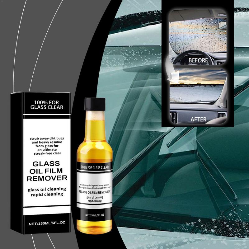 Car Windshield Oil Film Cleaner Auto Window Cleaner Cream 5 Fl.oz Glass Film Removal Windshield Spray Water Stains Stripper Car