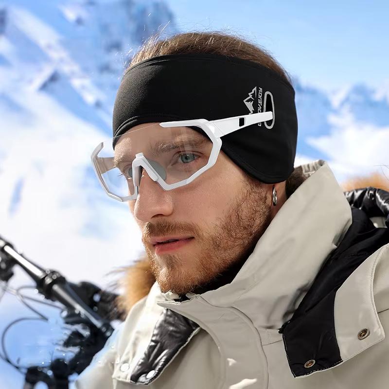 Thermo-Fleece-Stirnband fürs Radfahren, Ohrenschützer mit Brillenloch für Motorrad, Wintersport, Skifahren