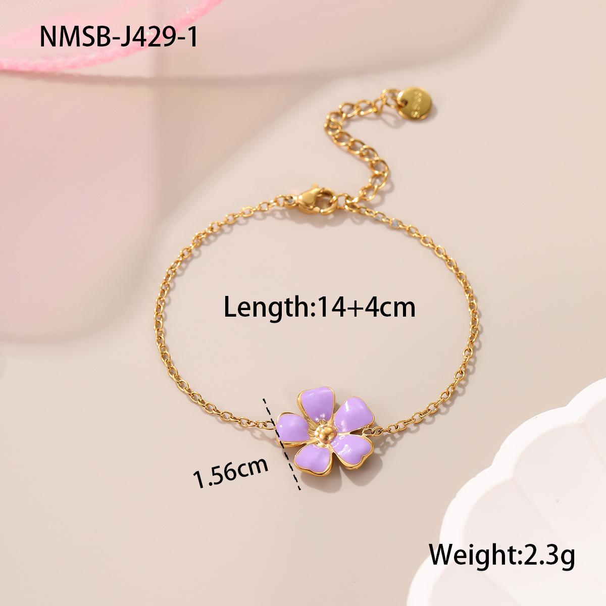 GEMCHIC Women s Colorful Flower Stainless Steel Bangle Bracelet for Girls Cute Sweet Kids Jewelry