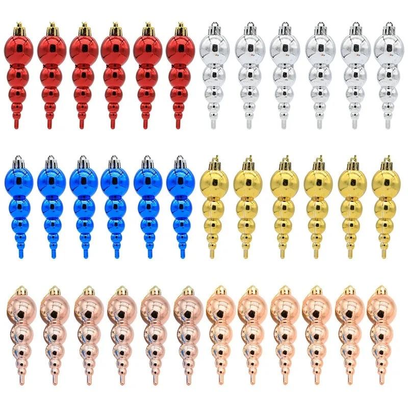 2025 New 6pcs Multiple-Color Christmas Decoration Christmas Tree Pendant Ornaments Props For Christmas Decor Gifts