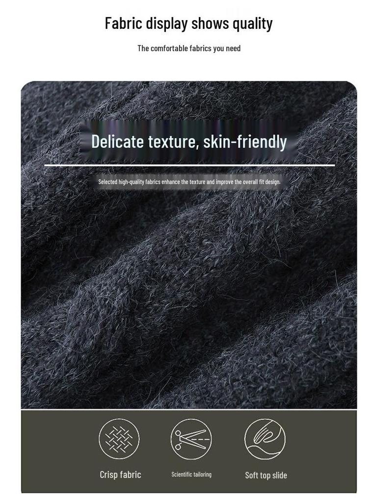 Men's American Retro Cable Knit Half-Zip Sweater - Winter Trendy Casual POLO, Lazy Style for Couples.