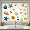 Conchas Estrellas de Mar Pegatina Estática para Ventana Sin Pegamento Autoadhesiva Para Decoración de Vidrio de Dormitorio Baño