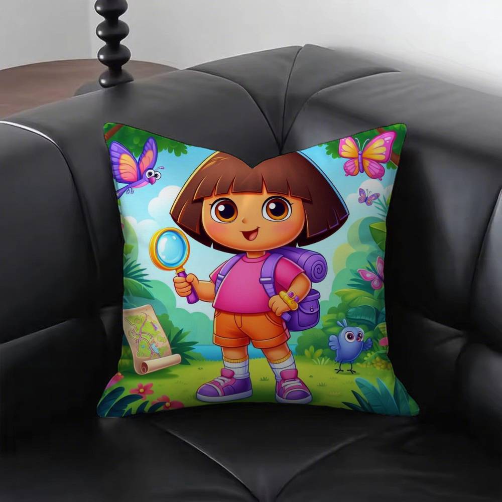 Anime Cute DDora The EExplorer Pillow Case Fashion Square Pillowcase Bedroom Sofa Room Ins Decoration Leisure