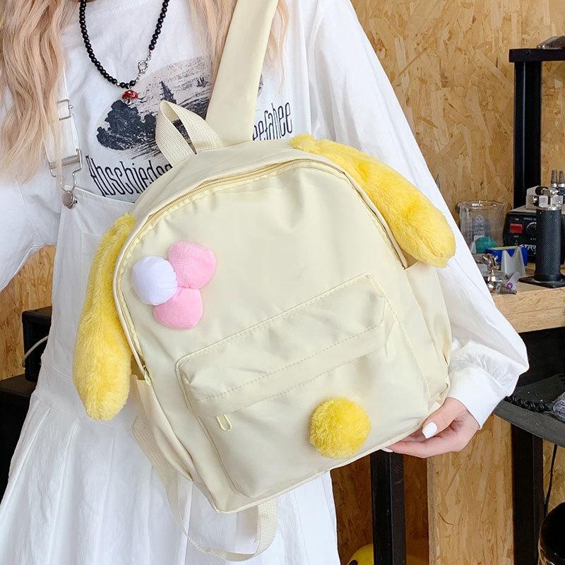 This Year's New Cute Sweet Rabbit Ears Lightweight Backpack Female Students Class Commute Travel Versatile Schoolbag