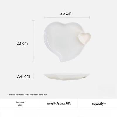 Zhi Shi Japanese Style Heart Ceramic Divided Plate