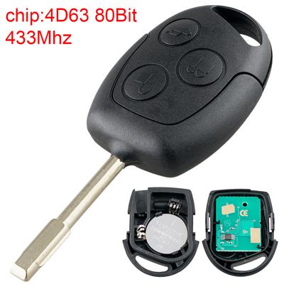433Mhz 3 Buttons Car Remote Key with 4D63 80Bit Chip Fit for Ford Fusion Focus Mondeo Fiesta Galaxy