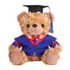 Plyšový medvídek absolvent 2025 s talárem, čepicí a střapcem, roztomilý hnědý absolvent