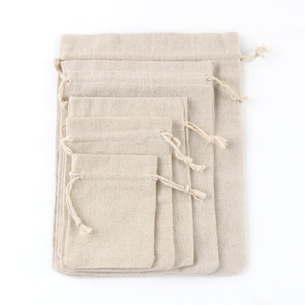 Cotton Drawstring Bag with Printed Logo for Rice Storage