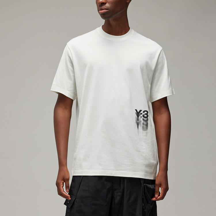 Y-3 Gfx Ss Tee Logo Crew Neck T-Shirt Unisex Tops White IZ3123