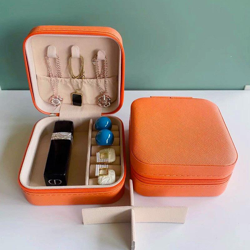 Mini scatola portaoggetti portatile per gioielli, custodia per gioielli, custodia in pelle, orecchini, collana, anello, display per organizzatore di gioielli