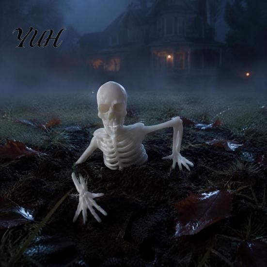 Glowing Skeleton Decor for Garden Halloween Planter Ornament, Glow-in-The-Dark Figurine, Break Through The Unique Gift Horror Fans Soil Human