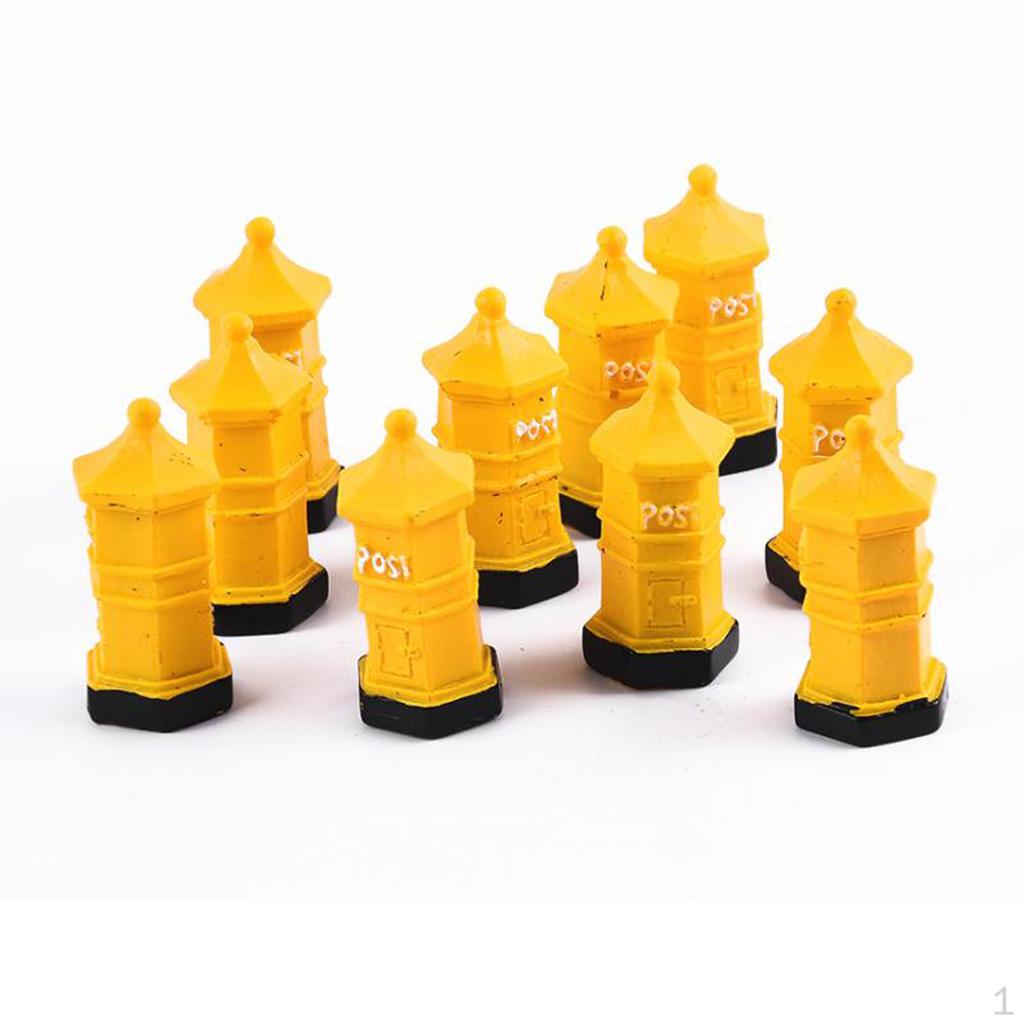 

10 Letterbox Mailbox Model Doll House Accessories-Mailbox жовтий