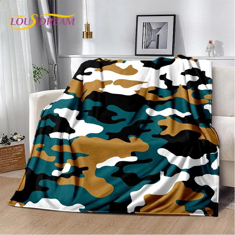 2025 Colorful Camo Green Camouflage Soft Blanket,Soft Throw Blanket for Home Bedroom Bed Sofa Picnic Travel Cover Child Gift