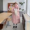 New Loose Hooded Cotton-padded Jacket Women's Extended Over-the-knee Bread Coat In Winter.