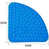 Shower Mat Section Triangle Clear, Non-Slip and Anti-Mildew with Massaging Effect and Drainage Hole for Corner Shower or Bathtub, PVC, Blue, Small
