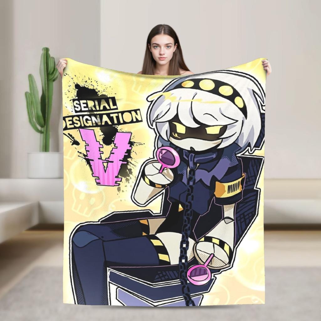 Murder Drones Knitted Blankets Funny Retro Fuzzy Throw Blanket Home Couch Personalised Ultra-Soft Warm Bedsprea
