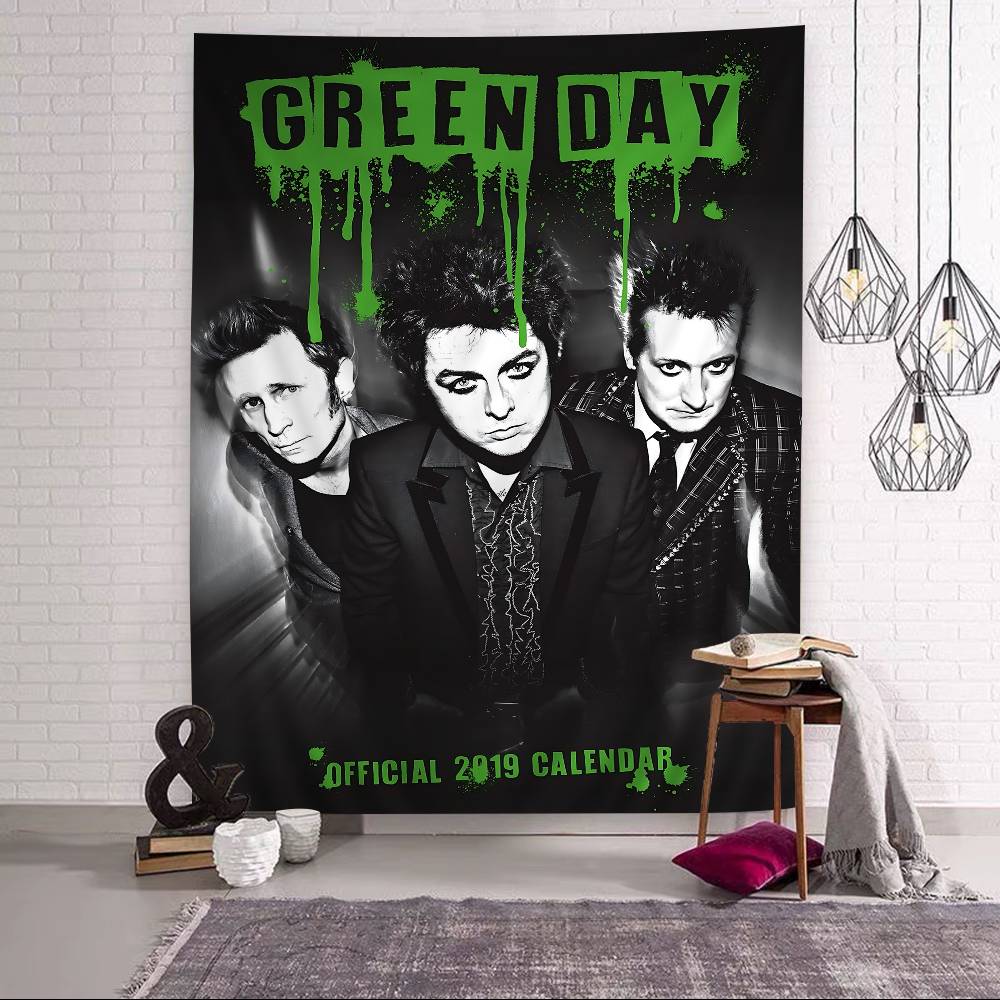 Rock Band GGreen Day Bedruckter Großer Wandteppich Kunst Science-Fiction-Zimmer Heimdekoration Dekor Decke