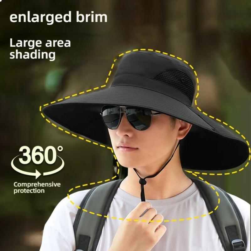 Sunscreen Hat for Men Sunshade Hat for Men Fisherman's Hat Large Brim Sun Hat, Hiking Hat Fishing Hat Cool Hat Sunshade Hat