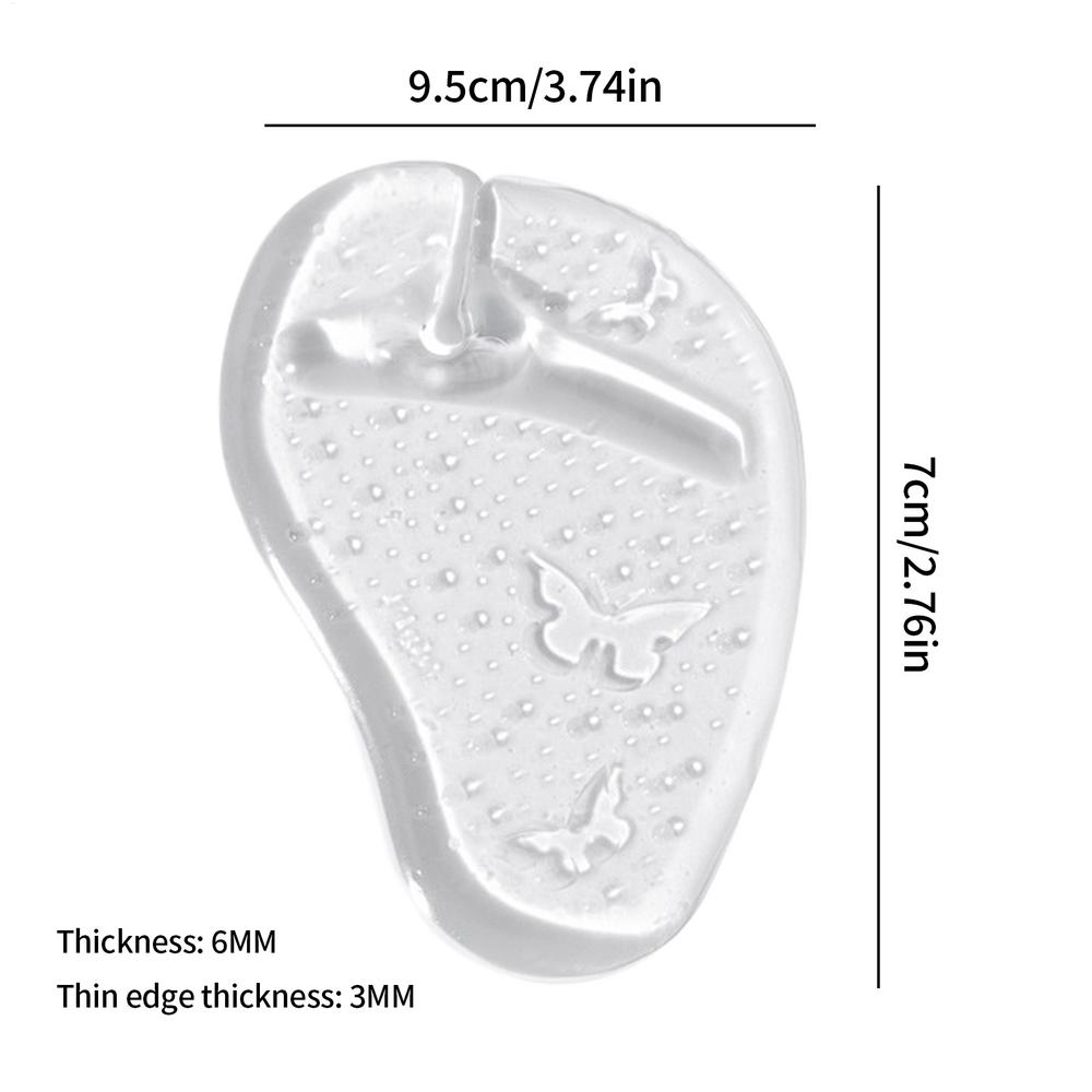 

Подушечки для передней части стопы для женщин, гелевые вставки-подушечки для сандалий, моющиеся прозрачные противоскользящие стельки для сандалий-вьетнамок, для уличных пляжных тапочек прозрачный