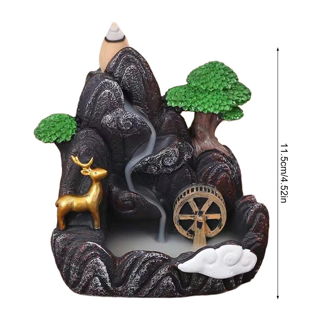 Resin Ceramic Backflow Incense Burners Home Decor Diffuser with Unique Smoke Downward Flow Design for Living Room Bedroom