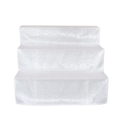 Funda de tela blanca para altares de dos y tres niveles, 80 cm de ancho (tela blanca de tres niveles (90 cm de ancho))