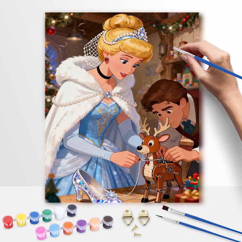 Disney Princess Winter Fairytale Oil Paint Digital Painting Art Kit FillIn Painting Home Decor 20x30cm
