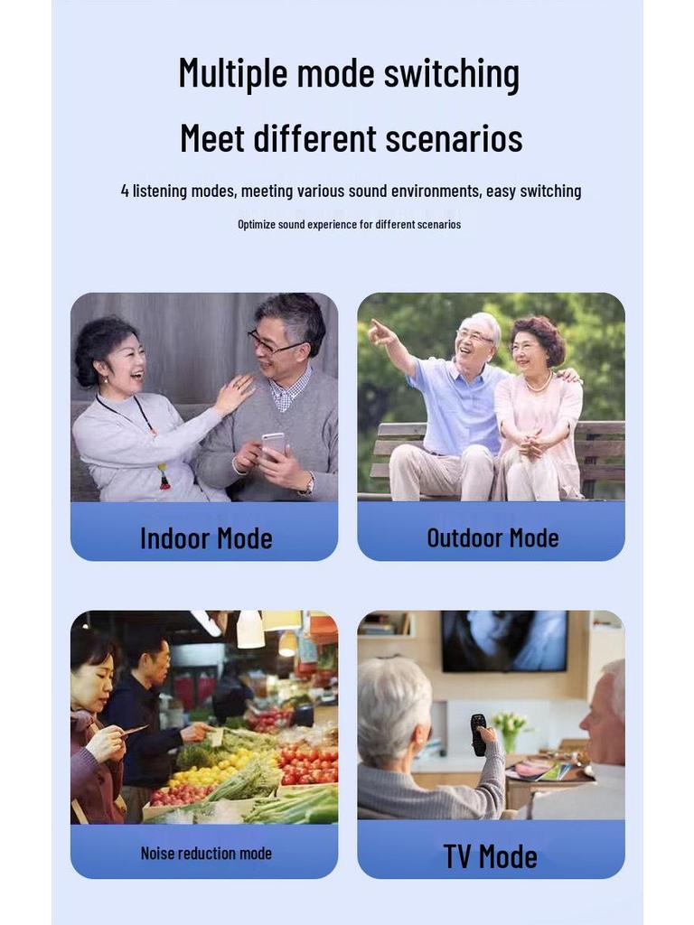 Rechargeable Behind-the-Ear Bluetooth Hearing Aid for Moderate To Severe Hearing Loss, Featuring Invisible Noise Reduction for the Elderly.