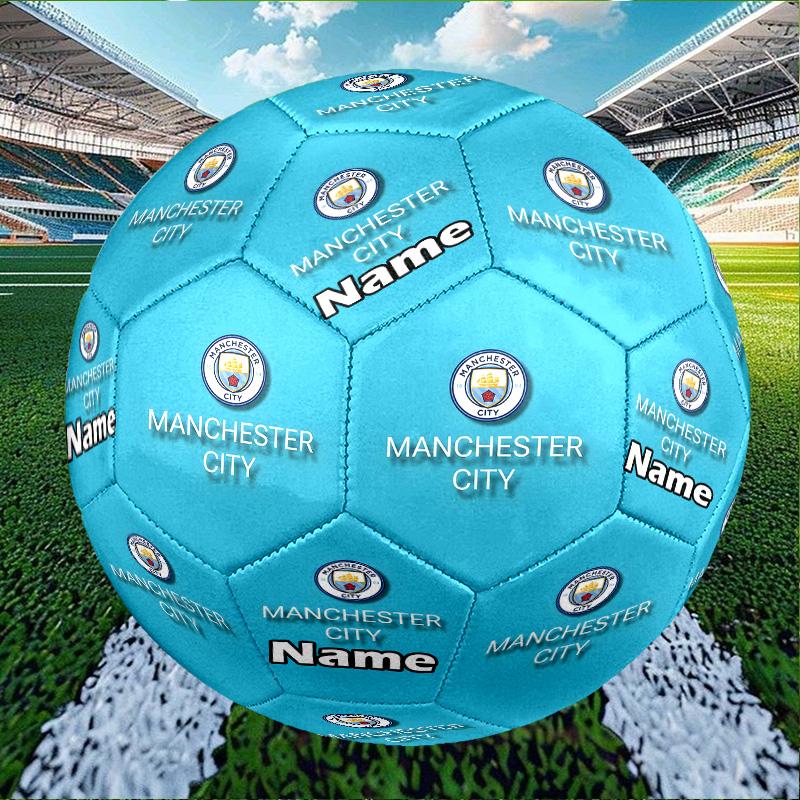 Individueller Name Personalisierter Manchester City FC-A Druck Größe 5 Fußball Training & Spiel Fußball, für Team, Kicken, Geschenk für Fußball-Enthusiasten
