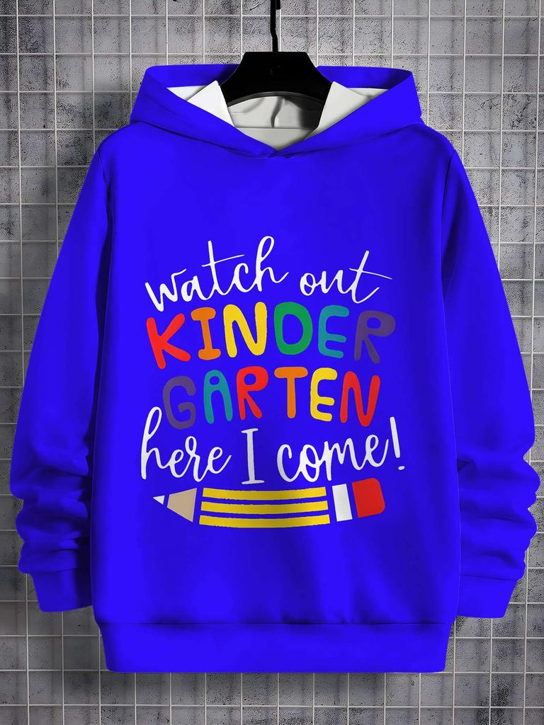 Boys casual hoodie, 3D printed New Harajuku English letter print sports style personality street print, everyday casual hoodie