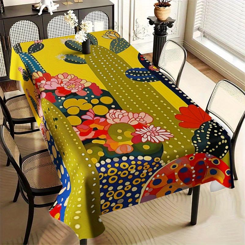 Mexican Folklore Rectangle Table Cloth for Table Decor Kitchen Dining Waterproof Reusable Tablecloth for Tables Indoor Outdoor