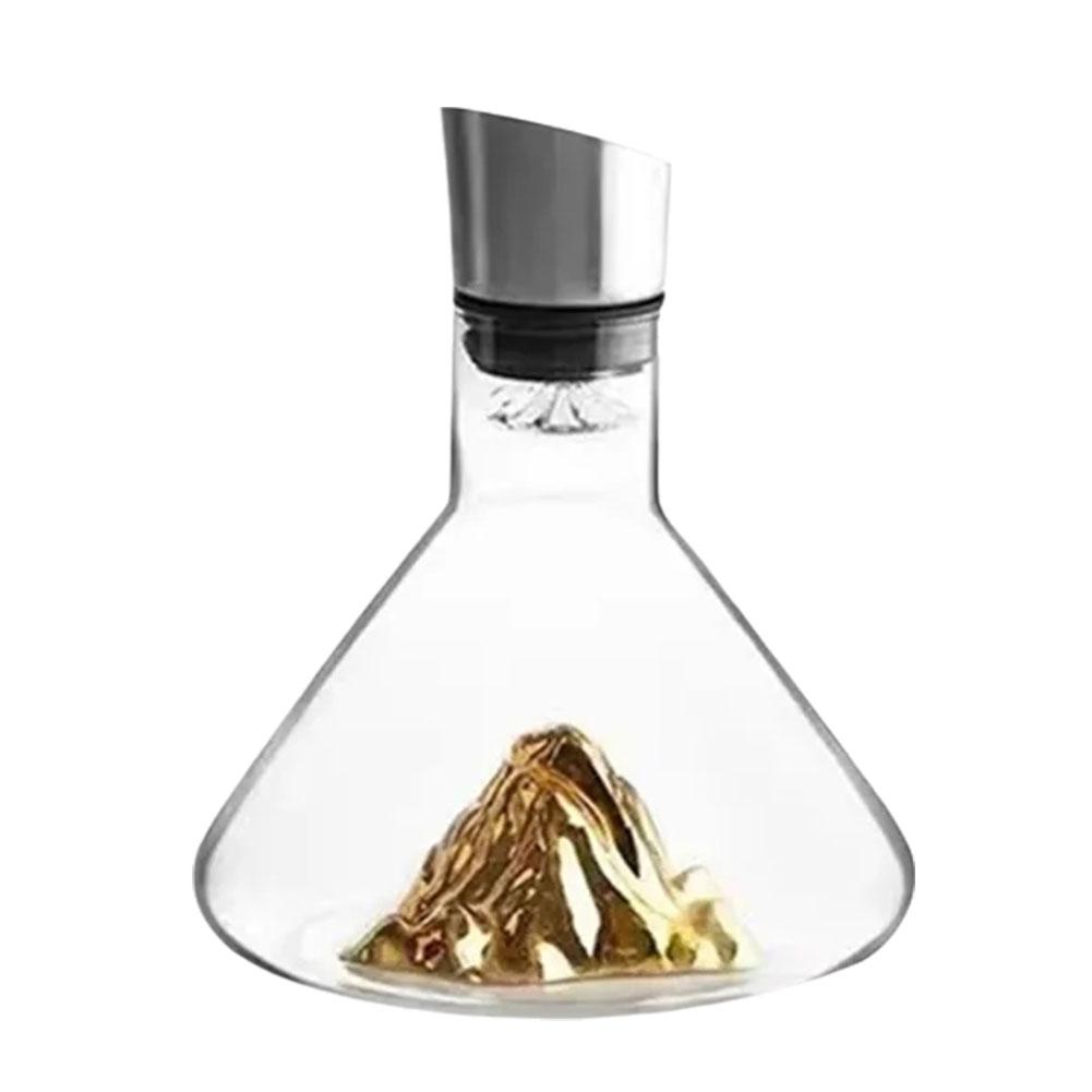 Dekantér ve stylu ledovcového vodopádu Křišťálové sklo Transparentní karafa Dávkovač červeného vína Aroma Rychlý filtr na víno V1H2