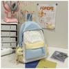 School bag female ins wind Korean version backpack contrasting colors Harajuku college wind campus junior high school students backpacking trip