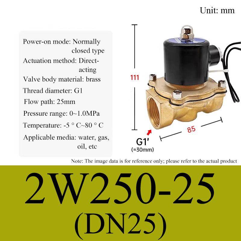 Electric Solenoid Valve 1/4" 3/8" 1/2" 3/4" 1" DN8/10/15/20/25/50 Normally Closed Pneumatic for Water Oil Air 12V 24V 110V 220V