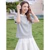 BETU Women's Sweet Lace Trim Short Sleeve T-Shirt