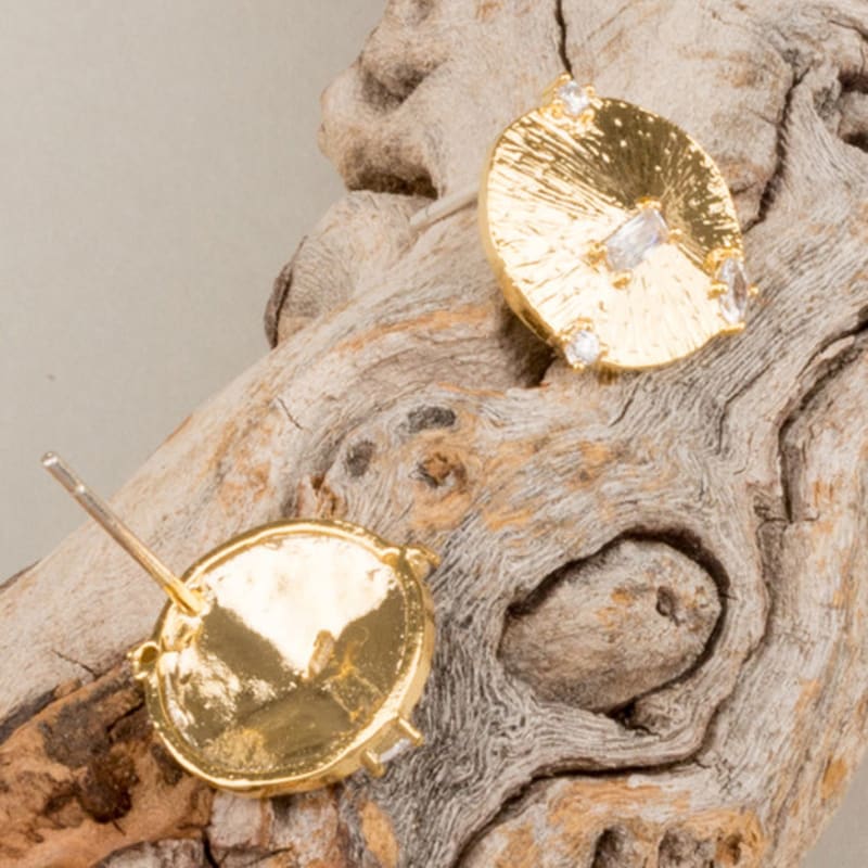 AUGUST ALICE 14K Lotus Cubic Earrings