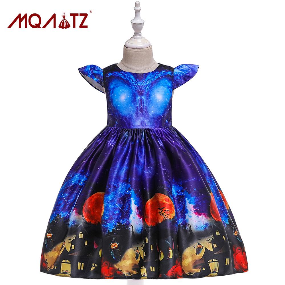 European and American Children's Formal Halloween Pumpkin Witch Cosplay Costume for Girls