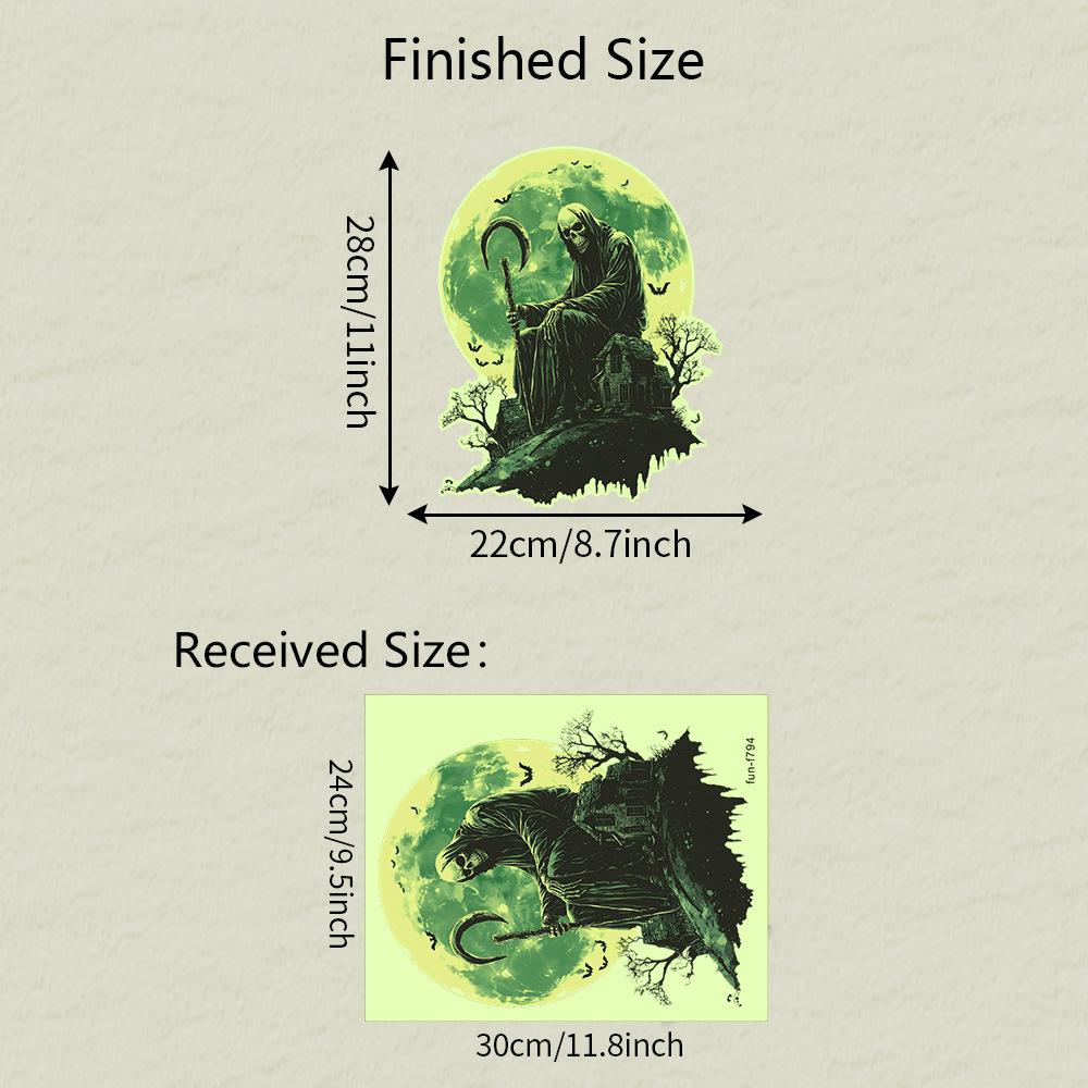 Halloween Night Light Eerie Skull Head Bedroom Living Room Home Background Atmosphere Decoration Wall Stickers