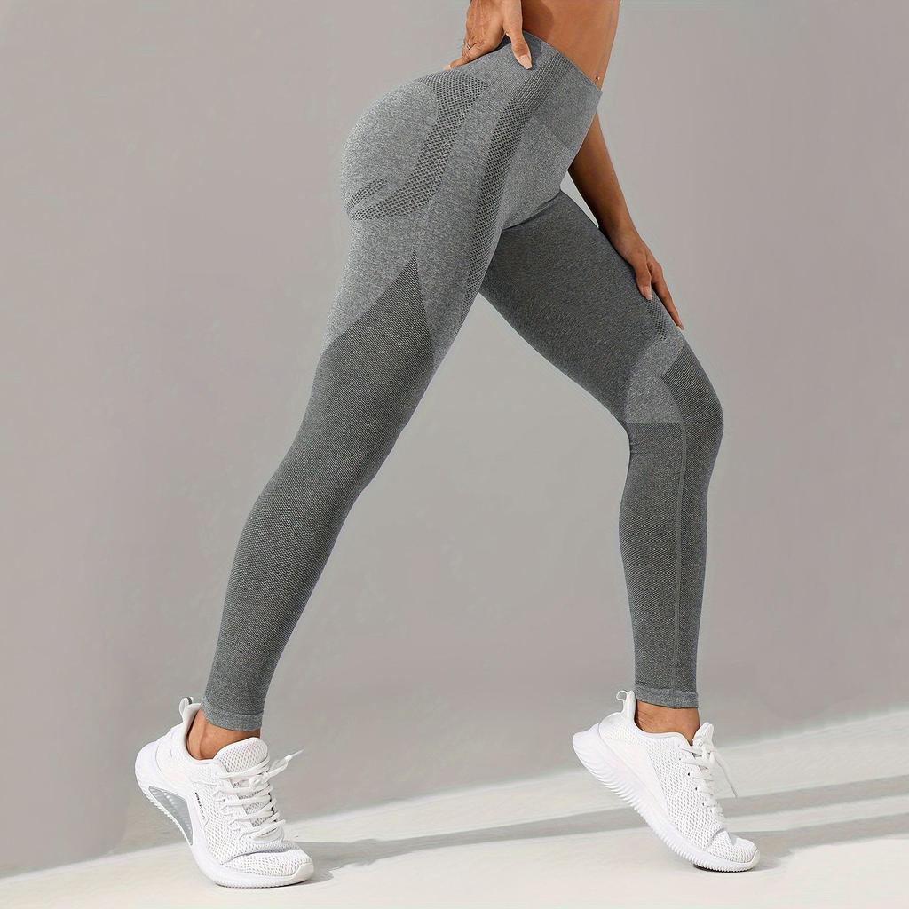 Europäisch-Amerikanisches Nahtloses Yoga-Set mit Hohem Bund: Damen Hüftlift Leggings Yogahose & Sportoberteil