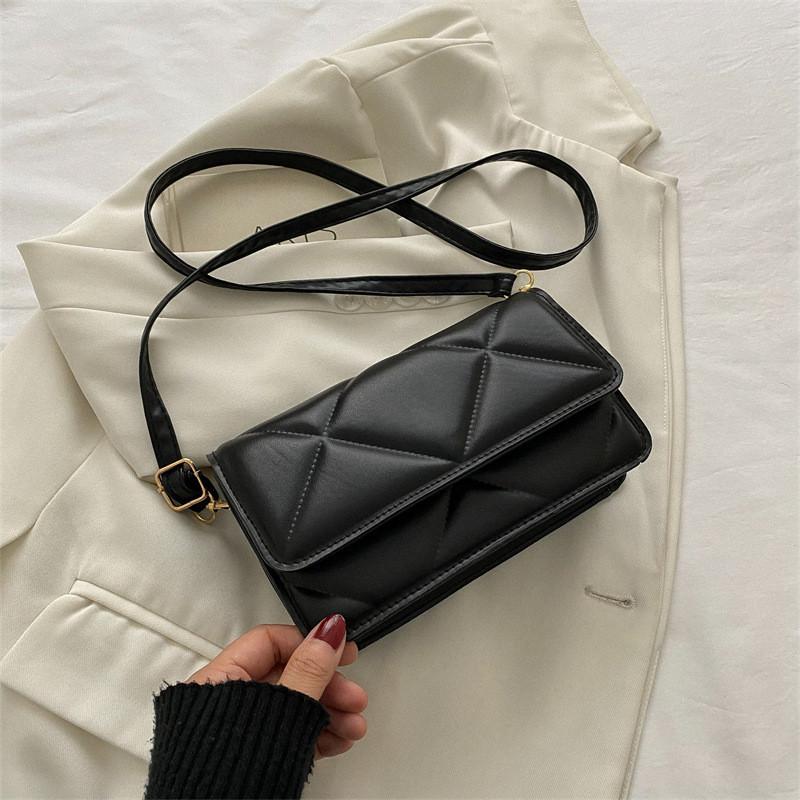 Fashionable Pu Leather Shoulder Bag For Women Street Style Spring 2023 чёрный