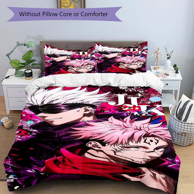 Jujutsu Kaisen Battle Spirits Print 3Pcs Bedding Setduvet Cover With 2 Bedropillowcase Home Birthday Gift