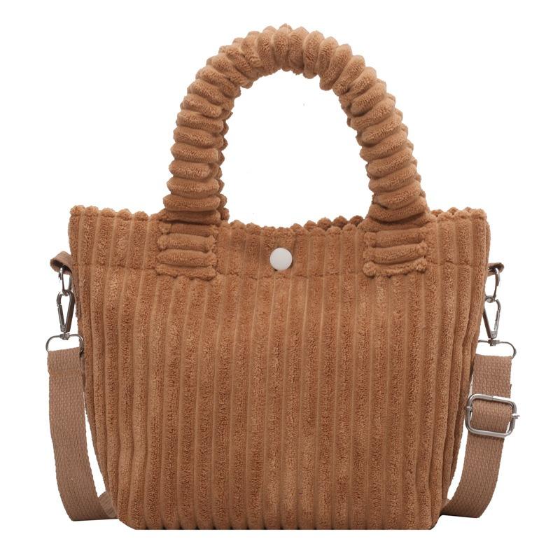 Sacoche portable petite en velours côtelé simple et décontractée, sac pour femme, nouveau sac fourre-tout tendance décontracté d'automne et d'hiver, sac messager à bandoulière
