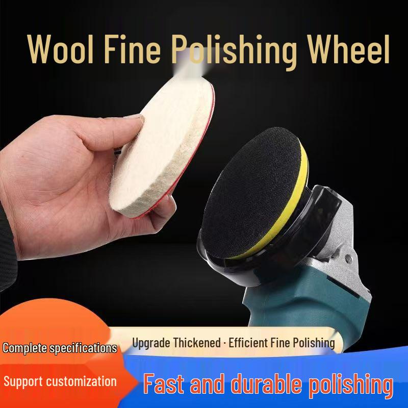 Red Flocked Self-Adhesive Wool Polishing Disc for Stainless Steel, Mirror, Jade, and Glass Surfaces