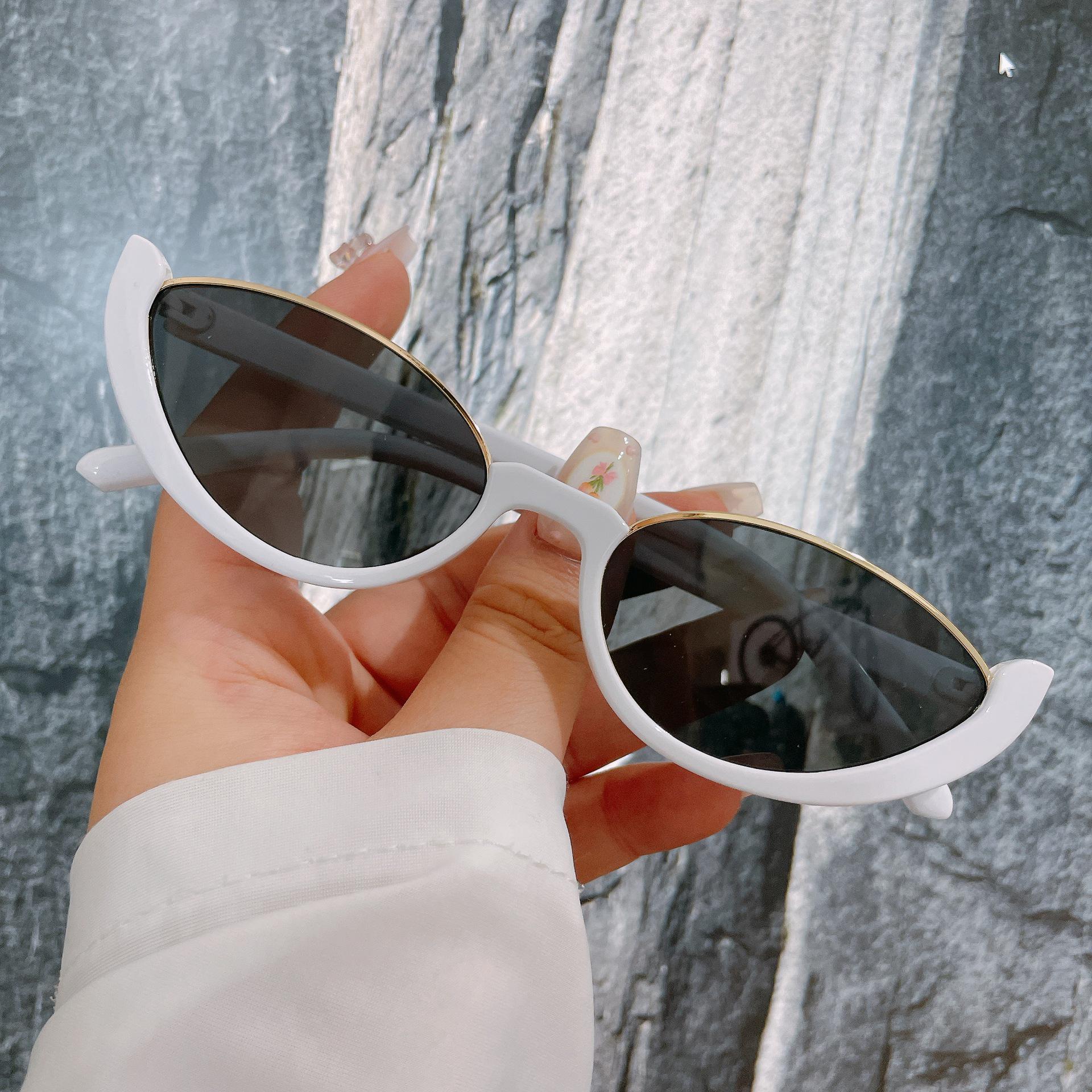 

Ретро Солнцезащитные очки «кошачий глаз» с полуободковой оправой для женщин – Европейский и американский уличный стиль