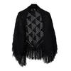 Hand-crocheted triangular fringed shawl retro style hollow design versatile fashion warm street women