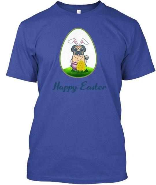 Cute Easter Pug Happy - TTshirt Made in the USA Size S to 5XL 3XL
