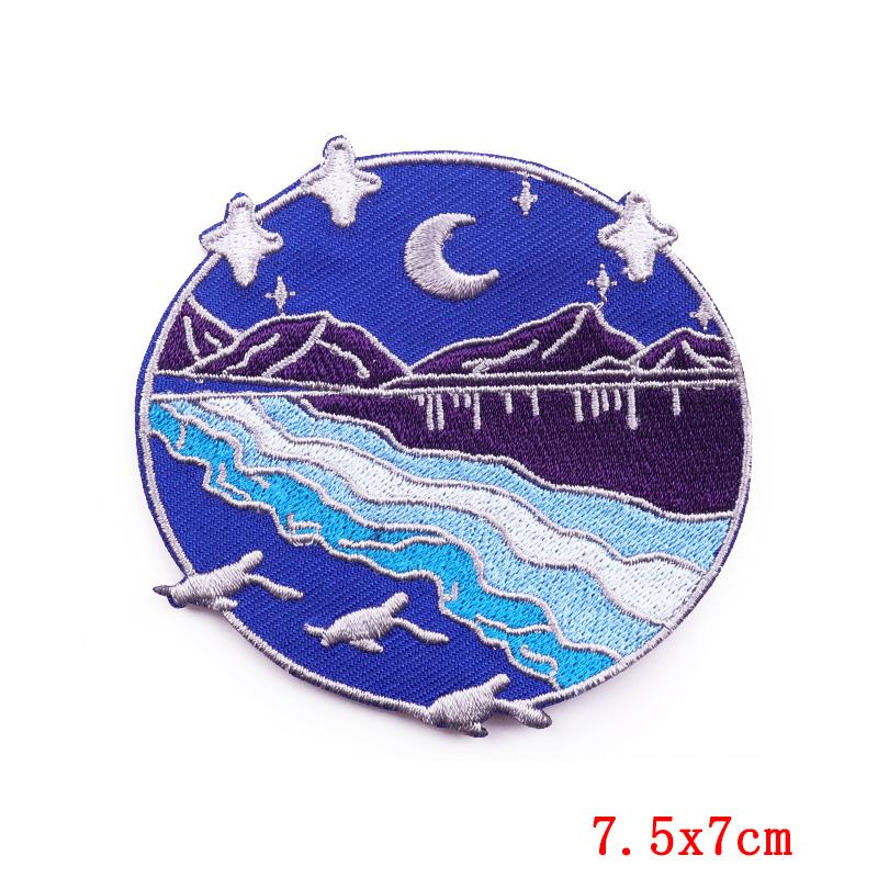 Punk Heart Embroidery Patch Iron On Patches For Clothing Thermoadhesive Patches On Clothes Waves Applique/Patches On Clothes